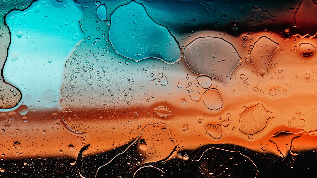 Wallpaper drops, glass, multi-colored