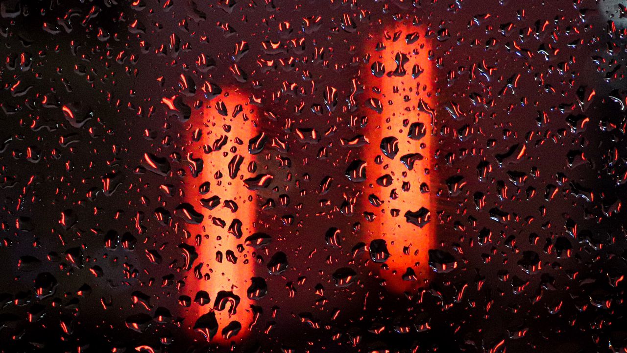 Wallpaper drops, glass, neon, macro