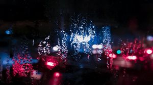 Preview wallpaper drops, glass, neon, glare