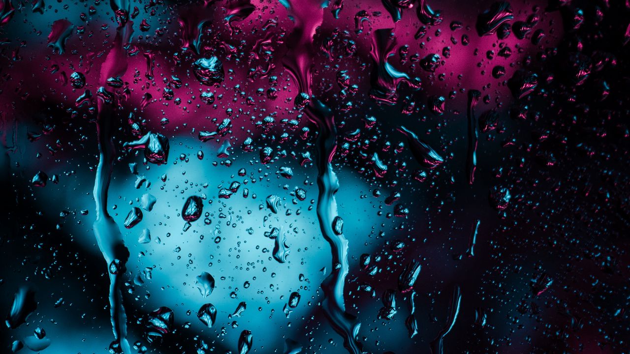 Wallpaper drops, glass, rain, moisture, surface, dark