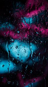 Preview wallpaper drops, glass, rain, moisture, surface, dark
