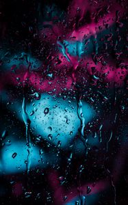 Preview wallpaper drops, glass, rain, moisture, surface, dark