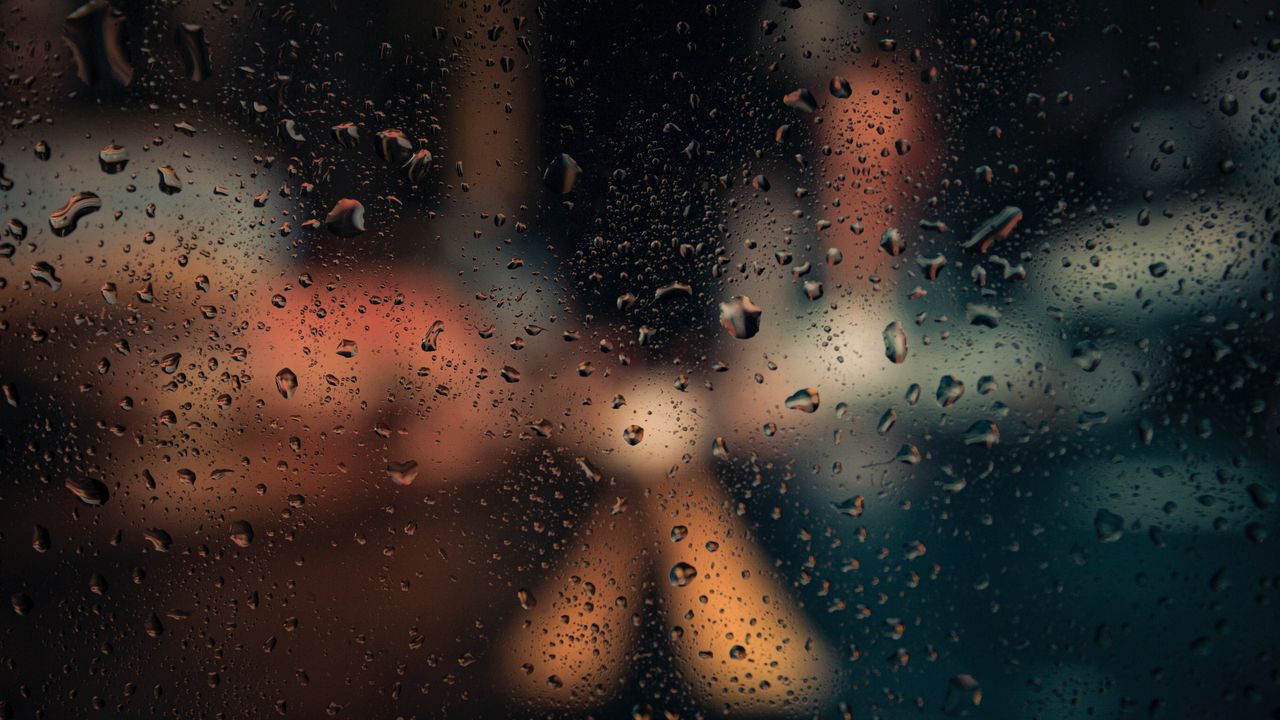 Wallpaper drops, glass, spray, blur