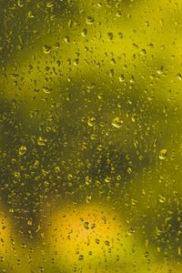 Preview wallpaper drops, glass, surface, yellow