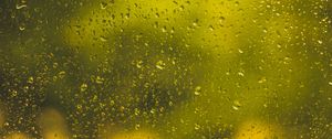 Preview wallpaper drops, glass, surface, yellow