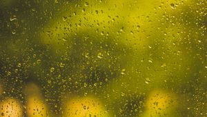 Preview wallpaper drops, glass, surface, yellow
