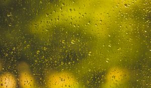 Preview wallpaper drops, glass, surface, yellow