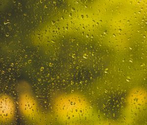 Preview wallpaper drops, glass, surface, yellow