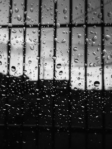 Preview wallpaper drops, glass, surface, bw