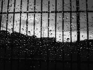 Preview wallpaper drops, glass, surface, bw