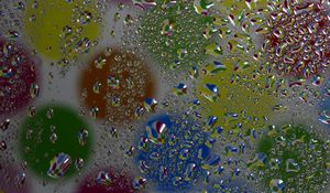 Preview wallpaper drops, glass, surface, circles