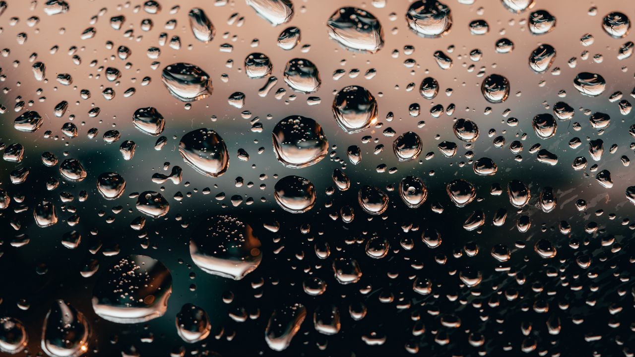 Wallpaper drops, glass, surface, wet, transparent, macro