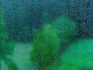 Preview wallpaper drops, glass, surface, wet, rain, transparent, green