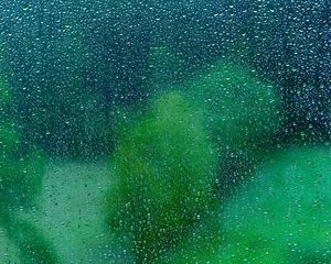 Preview wallpaper drops, glass, surface, wet, rain, transparent, green