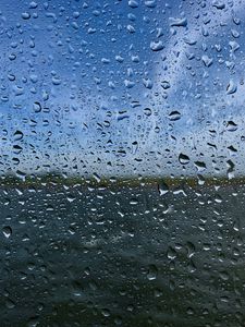 Preview wallpaper drops, glass, wet, surface, blur