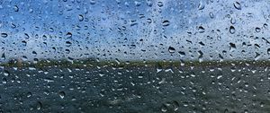 Preview wallpaper drops, glass, wet, surface, blur