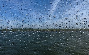 Preview wallpaper drops, glass, wet, surface, blur