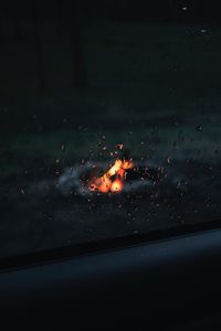 Preview wallpaper drops, glass, wet, bonfire, blur, fire