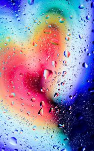 Preview wallpaper drops, gradient, multicolored, macro, wet