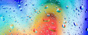 Preview wallpaper drops, gradient, multicolored, macro, wet