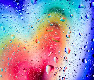 Preview wallpaper drops, gradient, multicolored, macro, wet