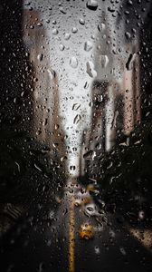 Preview wallpaper drops, macro, glass, blur, road