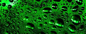 Preview wallpaper drops, macro, wet, surface, green