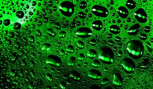 Preview wallpaper drops, macro, wet, surface, green