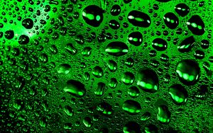Preview wallpaper drops, macro, wet, surface, green