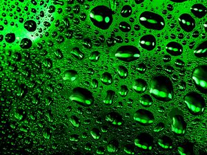 Preview wallpaper drops, macro, wet, surface, green