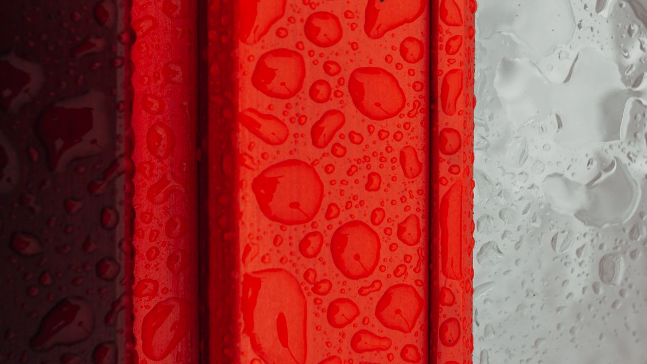 Wallpaper drops, moisture, red, gray, surface