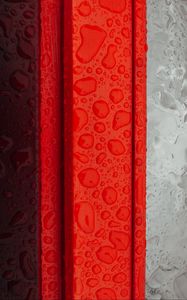 Preview wallpaper drops, moisture, red, gray, surface