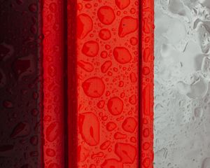 Preview wallpaper drops, moisture, red, gray, surface