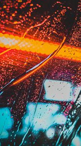 Preview wallpaper drops, neon, rain, stains