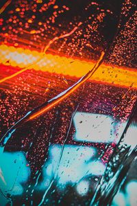 Preview wallpaper drops, neon, rain, stains