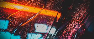 Preview wallpaper drops, neon, rain, stains