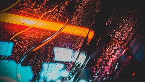 Preview wallpaper drops, neon, rain, stains
