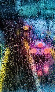 Preview wallpaper drops, rain, colorful, glass