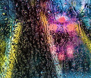 Preview wallpaper drops, rain, colorful, glass