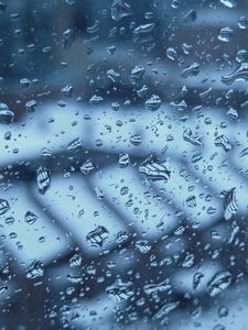 Preview wallpaper drops, rain, glass, surface, close-up