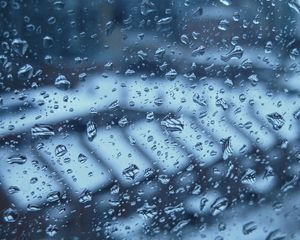 Preview wallpaper drops, rain, glass, surface, close-up