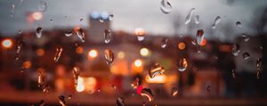 Preview wallpaper drops, rain, glass, moisture, window, blur