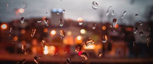 Preview wallpaper drops, rain, glass, moisture, window, blur