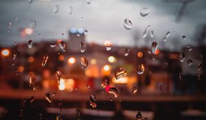 Preview wallpaper drops, rain, glass, moisture, window, blur