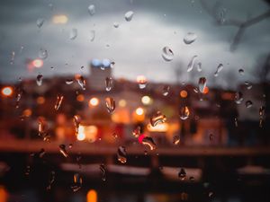 Preview wallpaper drops, rain, glass, moisture, window, blur