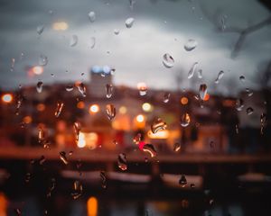 Preview wallpaper drops, rain, glass, moisture, window, blur