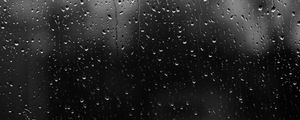 Preview wallpaper drops, rain, glass, water, dark, black and white