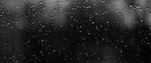Preview wallpaper drops, rain, glass, water, dark, black and white