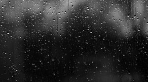 Preview wallpaper drops, rain, glass, water, dark, black and white