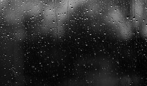 Preview wallpaper drops, rain, glass, water, dark, black and white